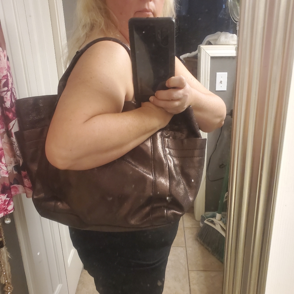 European leather tote, never used